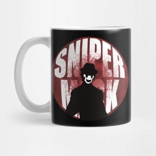 High rise invasion Sniper mask Distressed circle design Mug